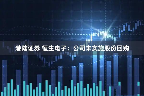 港陆证券 恒生电子：公司未实施股份回购