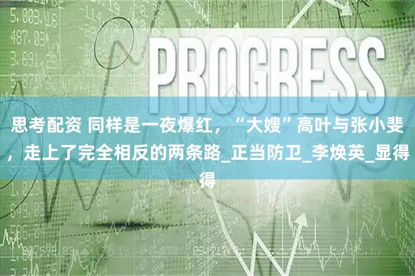 思考配资 同样是一夜爆红，“大嫂”高叶与张小斐，走上了完全相反的两条路_正当防卫_李焕英_显得